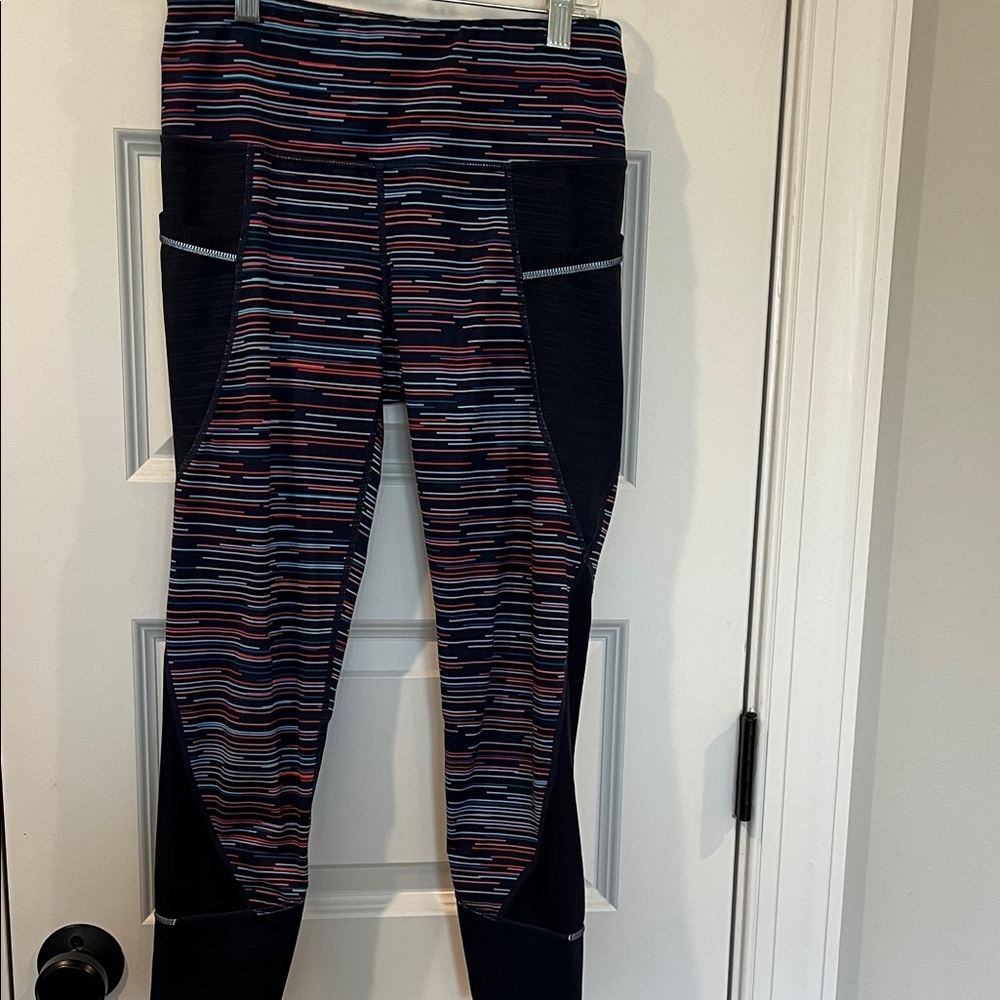 Athleta Striped Multicolor Leggings